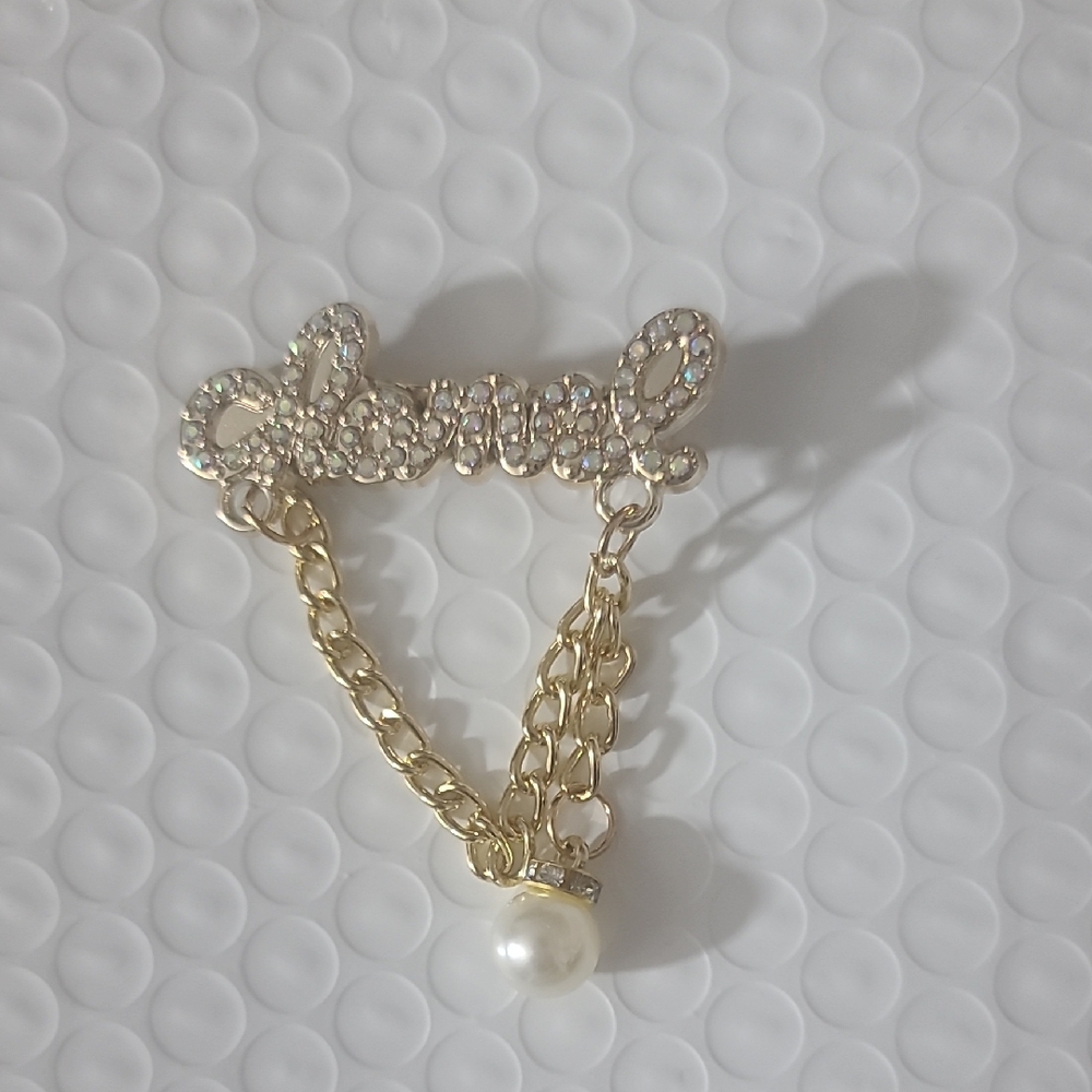 Elegant Gold and Pearl Chain HAIR CLIP